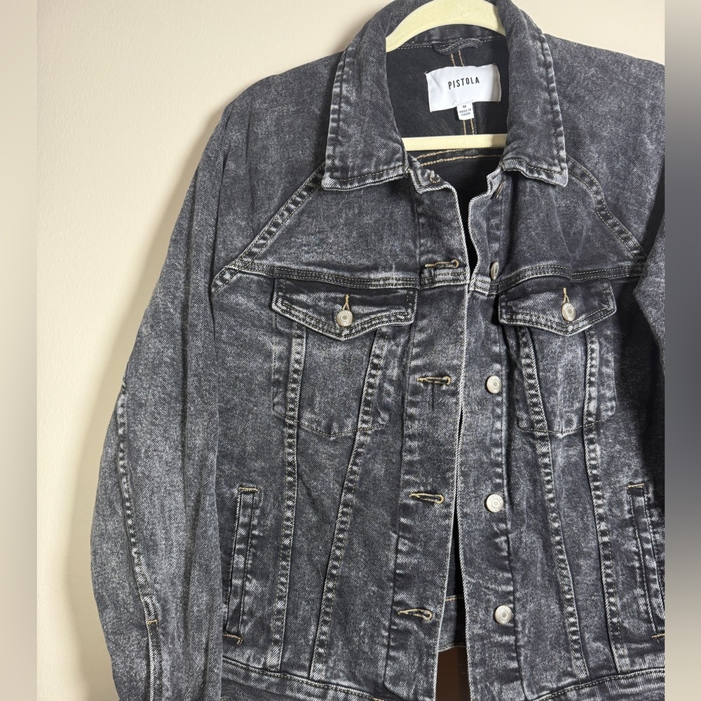 PISTOLA Hayden Raglan Sleeve Jacket Nightcap Acid Denim - Picture 7 of 15